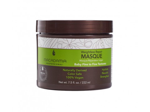 Macadamia neapsunkinanti plaukų drėkinamoji kaukė Weightless Repair Masque 222ml